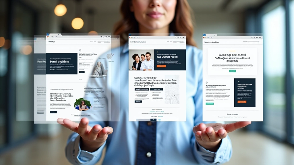 Beispiele von Webseiten mit gut umgesetzter typografischer Hierarchie, zeigt verschiedene Schriftgrößen und Gewichte in der Praxis