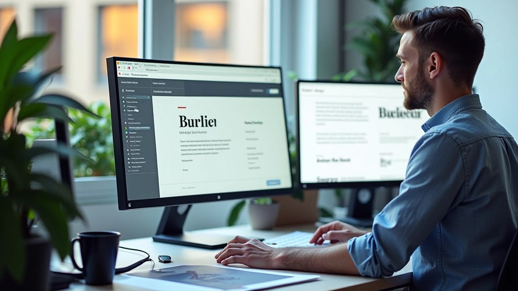 Moderne Webdesign-Typografie mit verschiedenen Schriftpaarungen auf dem Bildschirm