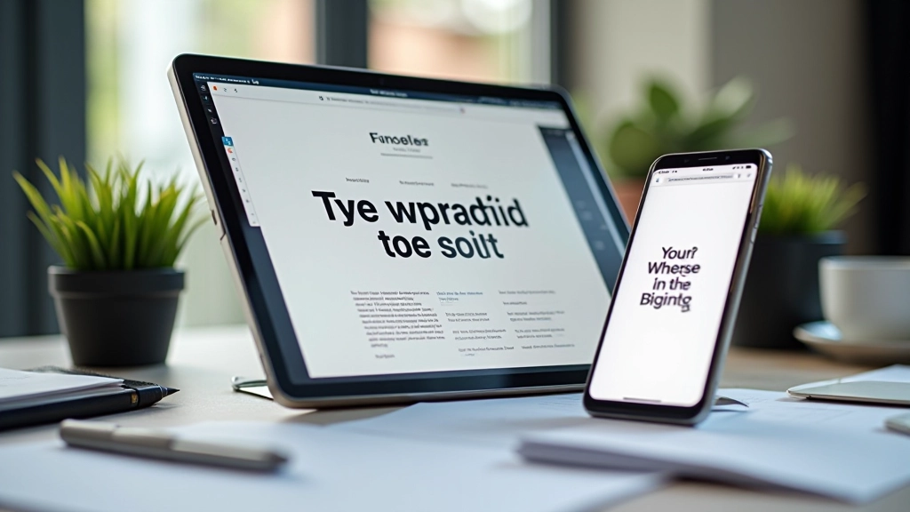 Moderne Website mit kombinierter Schriftpaarung in responsivem Design