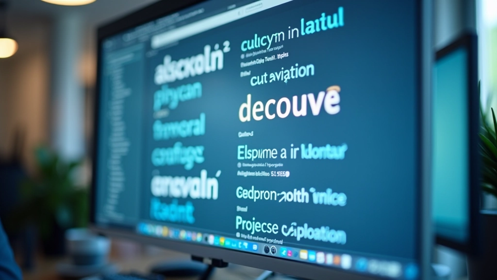 Verschiedene Schriftarten auf einem Bildschirm nebeneinander angeordnet zur Demonstration